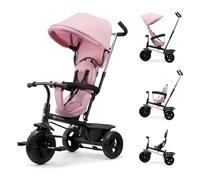 Kinderkraft FREEWAY 2, Baby Trike, 360° Swivel Seat, Freewheel Function, 3-Point Harness, Central Brake, 9 Months to 5 Years, Pink