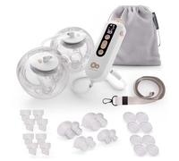 Kinderkraft GENTLEFLOW Double Electric Breast Pump, 3 Modes, 9 Suction Levels, Single or Double Pumping, 5 Flange Sizes 17-27 mm, 180 ml Bottles, 1800 mAh Battery, USB-C Charging, Gold