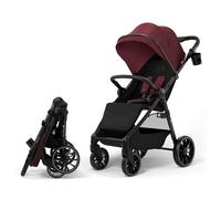 Kinderkraft Grande 2 Stroller, Baby Pushchair, up to 22kg, Click&FOLD, Large Shock-Absorbing Wheels, Adjustable, Spacious Seat, Lightweight, Burgundy