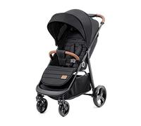 Kinderkraft Grande Plus Stroller from Birth up to 22 kg, Large Shock-Absorbing Wheels, Lie-Flat Position, one-Hand Folding, Large Canopy, Lightweight and Easy to Maneuver, Black