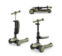 Kinderkraft HALLEY 2 Lean To Steer 2In1 Scooter With Seat LED Wheels Foldable in Green Kinderkraft Green