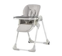 Kinderkraft Highchair YUMMY, Baby Chair, Ergonomic, Comfortable, Reclining, Foldable, with Ajustable Height, Footrest, Detachable Double Tray, for Toddler, from 6 Month to 3 Years, Gray (Pack of 1)