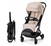 Kinderkraft INDY 3 Lightweight Compact Pushchair from Birth to 15kg, 7.3kg, one-Hand Click & FOLD, Compact fold 33×57.3×61.5 cm, 84cm seat, 5-Point Harness, Beige