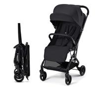 Kinderkraft INDY 3 Lightweight Compact Pushchair from Birth to 15kg, 7.3kg, one-Hand Click & FOLD, Compact fold 33×57.3×61.5 cm, 84cm seat, 5-Point Harness, Black
