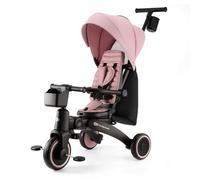 Kinderkraft JAZZ 3 Tricycle Bike, 360° Rotating Seat, Reclining Seat, Foldable Frame, UPF 50+ Canopy, Parent Control Handle, Balance Bike Function, Pink