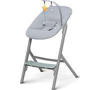 Kinderkraft Livy with CALMEE 4-in-1 High Chair & Bouncer, from Birth to 110 kg, Adjustable Seat & Footrest, 5-Point Harness, Tray with Silicone Mat, Oak Wood Design, Green