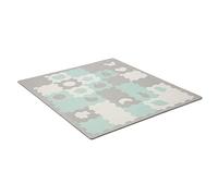Kinderkraft LUNO SHAPES Play Mat, Puzzle Mat 185 x 165 cm, Play Mat from Birth, Waterproof, 30 Puzzles, Carrying Bag Included, 3D Shapes, Protection Against Cold Floors, Mint