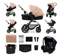 Kinderkraft MOOV 2 Pushchairs 3-in-1 Pushchair Set up to 22 kg with Child Seat I-Size 40-75 cm, Buggy Function, Adjustable Reclining Position, Large Extendable Hood, EVA Foam Wheels, Beige