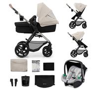 Kinderkraft MOOV2 3-in-1 Baby Stroller, EVA, Mink PRO I-Size, Travel System, Baby Stroller, Pushchair, Foldable, for Newborn, from Birth to 3 Years, Grey