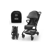 Kinderkraft NEBO Cabin Stroller Ultralight, one-Hand fold, self-Standing When Folded, Cabin-Size 51×43×21 cm, Shoulder Strap + Travel Bag, Lie-Flat Recline, 5-Point Safety Harness, Grey