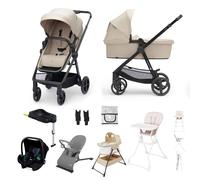 KinderKraft NEWLY 4-in-1 Travel System with ISOFIX Base 12-Piece Bundle - Beige