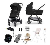 KinderKraft NEWLY 4-in-1 Travel System with ISOFIX Base 12-Piece Bundle - Black