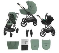 Kinderkraft Prime 3 3-in-1 Travel System with Mink Pro Car Seat - Dark Green