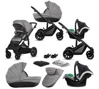 Kinderkraft Prime Lite 3-in-1 Travel System with Mink Pro Car Seat - Grey