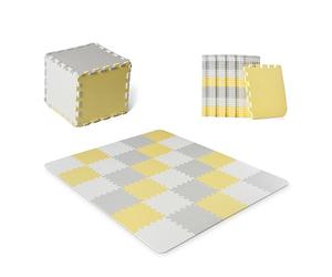 Kinderkraft Puzzle Play Mat LUNO, 30 Pieces, Educational Playmat, Soft Foam Floor, Waterproof, Easy to Clean, No Harmful Substances, Foldable, for Kids Baby, 150x180 cm, Bag in Set, Multicolor
