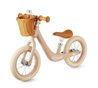 Kinderkraft RAPID 2, Balance bike, retro magnesium frame, 12 inch wheels with bearings, adjustable seat, basket, lightweight 3.7 kg, for toddlers, boys and girls from 2 years, Pink
