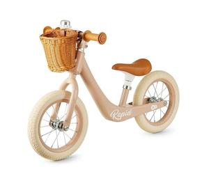 Kinderkraft RAPID 2, Balance bike, retro magnesium frame, 12 inch wheels with bearings, adjustable seat, basket, lightweight 3.7 kg, for toddlers, boys and girls from 2 years, Pink