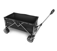 Kinderkraft ROLLSTER, Foldable wagon, 100 kg load capacity, 130 l volume, sturdy steel frame, Oxford 600D fabric, large all-terrain wheels, telescopic handle, compact, easy to transport, Black