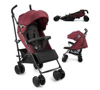 Kinderkraft Stroller Siesta 2 up to 22 kg, Lightweight, only 7.9 kg, Umbrella fold, Lie-Flat Position, Adjustable footrest, Breathable Canopy with mesh and Peekaboo Window, Compact, Red