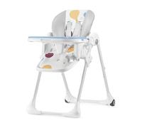 Kinderkraft Yummy Foldable Baby high Chair, 7 Height Levels, Reclining backrest, Adjustable footrest, Double Tray, Easy-Clean eco-Leather Cover, 5-Point Harness, Compact Storage, Multi-Coloured