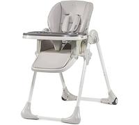Kinderkraft Yummy High Chair, Children's Chair, Baby Nursery, Meal, Folded, with Tray, Footrest, Adjustable, Birth, 15 kg, Grey