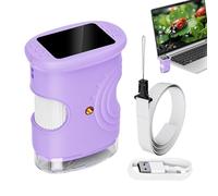 Kindermicroscoop - 1000 x oplaadbaar speelgoed voor onderwijswetenschappen | Handheld digital microscoop met 2 inch scherm - voor kinderen meisjes jongens thuis school laboratorium buiten natuur
