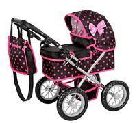 Kinderplay Dolls Pram | Toy Pram | Baby Doll Pram - Toy Pushchair | Dolls Buggy | Dolls Pushchair | Doll Stroller with Adjustable Handle (33-63 cm), model KP0261G