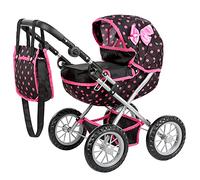 Kinderplay Dolls Pram | Toy Pram | Baby Doll Pram - Toy Pushchair | Dolls Buggy | Dolls Pushchair | Doll Stroller with Adjustable Handle (33-63 cm), model KP0262G