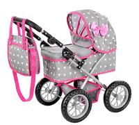 Kinderplay Dolls Pram | Toy Pram | Baby Doll Pram - Toy Pushchair | Dolls Buggy | Dolls Pushchair | Doll Stroller with Adjustable Handle (33-63 cm), model KP0261S