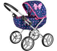 Kinderplay Dolls Pram | Toy Pram | Baby Doll Pram - Toy Pushchair | Dolls Buggy | Dolls Pushchair | Dolls Pram Handle high 54cm, model KP0260T