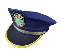 Kinderpolizistenhut, Kinder-Polizisten Mütze, Cop-Hut - 54 cm Polyester-Polizei-Cap, verstellbar, bequem, leicht & langlebig für Rollenspiele, Karneval & Traum vom Polizist-Sein