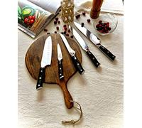 KinderPub Professional Kitchen Knife 5 Pieces Set | Chef's Knife, Slicing Knife, Santoku, Paring & Boning Knives with Pakka Wood Handles| High Carbon Stainless Steel| Gift Box Set