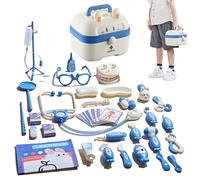 Kinderspeelgoed rollenspel voor 3-jarige jongens, Set met licht en geluid Kofferontwerp Rollenspelset Dokterspeelset Kinderen, Doe-het-zelf dokter, Multifunctioneel, met licht en geluid voor fantasies