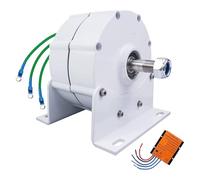 Kindevieft 10000w/12000w Low Rpm Permanent Magnet Generator - 3 Phase Gearless AC Alternator for Water Wind Turbine With Controller, 24V-10000W