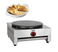 Kindevieft 15 Inches Crepe Maker Pancake Machine, Commercial No Edge Nonstick Big Hotplate, Single Hot Plate Pancake Griddle, Temperature Adjustable Gas LPG, Suitable For Home Use, Restaurant