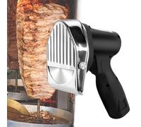 Kindevieft Commercial Stainless Steel Shawarma Cutter, Electric Gyro Slicer Doner Kebab Knife Meat Cutter Machine for Shawarma, 0-8mm Thickness, with 2 Blades