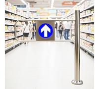 Kindevieft Supermarket entrance gate, spring-loaded security gate, self-closing metal gate for warehouses, shops, and security doors Right-60x100cm