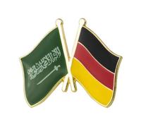 Kindgom Of Saudi Arabia & Germany Friendship National Flag Metal Enamel Pin Badge Lapel