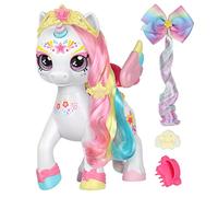 Kindi Kids Age 3+ Dress Up Magic Secret Saddle Unicorn With face paint Reveal. 1 Toy Unicorn With Magic Sponge. Hair accessories to brush and style mane and tail hidden inside unicorn's saddle.