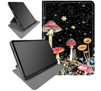 Kindle Paperwhite Case 6.8 Inch (11th Generation 2021) Mushrooms Flowers and Fern 360 Degree Rotating Stand Protective Case with Auto Sleep/Wake Feature for Kindle Paperwhite