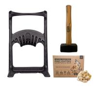 Kindling Cracker King Cast Iron Durable Wood Cutter Log Splitter, Hammer & Firelighters