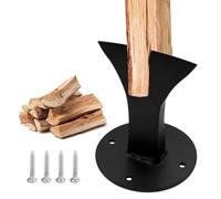 Kindling Splitter Log Wedge,Manual Log Splitter Wedge,Wood Splitter Wedge,Steel Wood Wedge,Black,with 4 Holes and Install Screws