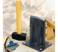 Kindling Splitter Lump Mallet Hammer Blade Sharpener Drill Attachment Kit Log Wood Splitting Chisel Set (Large)