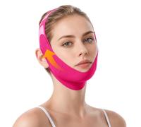 KINDLUME Double Chin Bandage, Face Tape Face Lifting in Graphene, Face Bandage for Shaping and Firming the Facial Contour, Adjustable, Breathable Design, Suitable for All Faces, Hot Pink