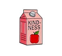 Kindness Apple Juice Box Pin Brooch, Positive Vibes Enamel Pin, Motivational Gift For Friend Coworker, Be Kind Brooches, Uplifting Message Lapel Badge, Self-Care, Daily Reminder Accessories