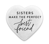 Kindness Collective Inspirational Pocket Heart Stone, Giftable Carded Keepsake with Enouraging Message for Sisters, 2.25 x 2.25 Inch Cast Stone Sisters Make the Perfect Best Friend