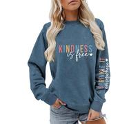 Kindness Crewneck Sweatshirts for Womens Kindness is Free Sprinkle It Everywhere Sleeve Tops for Teen Girls