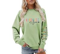 Kindness Crewneck Sweatshirts for Womens Kindness is Free Sprinkle It Everywhere Sleeve Tops for Teen Girls