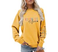 Kindness Crewneck Sweatshirts for Womens Kindness is Free Sprinkle It Everywhere Sleeve Tops for Teen Girls