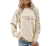 Kindness Crewneck Sweatshirts for Womens Kindness is Free Sprinkle It Everywhere Sleeve Tops for Teen Girls
